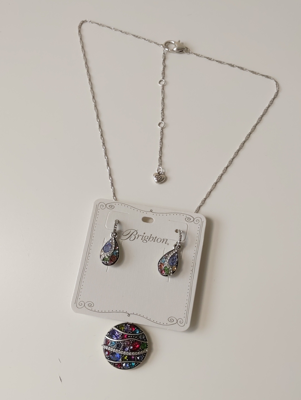 Brighton Trust Your Journey Multi Color Crystal Earrings And Necklace